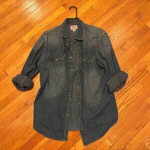 Mossimo MEDIUM Mens Casual Button Down Shirt Double Pockets Pearl Snaps